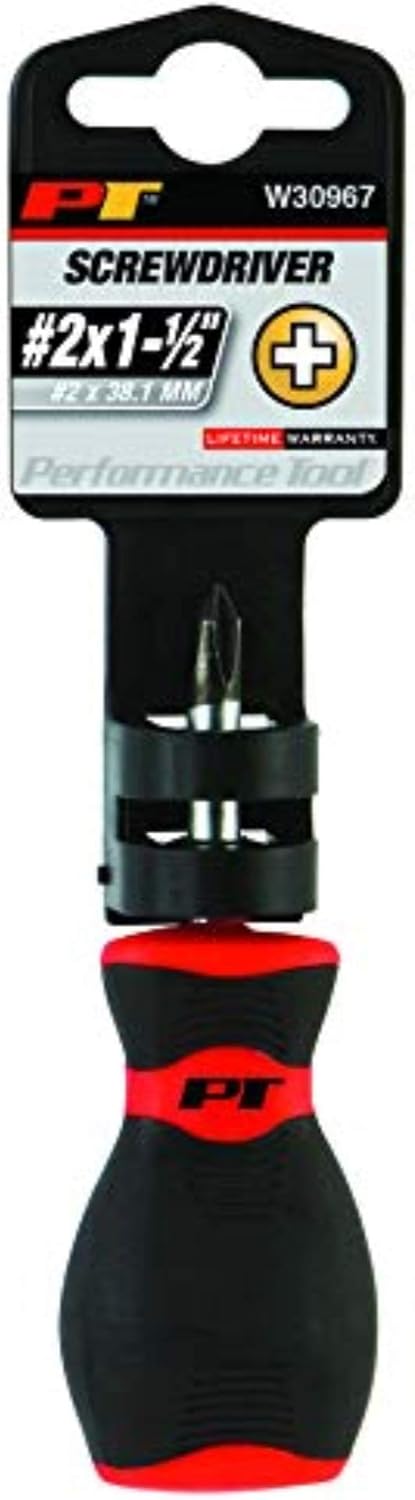 Performance Tool W30962 Black & Red Phillips Screwdriver, #1 x 6-Inch