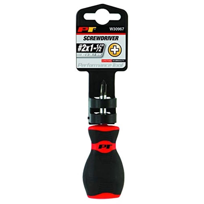 Chave de Fenda Phillips Curta Performance Tool W30967 #2 com Ponta Magnética e Cabo Ergonômico de 3,81 cm