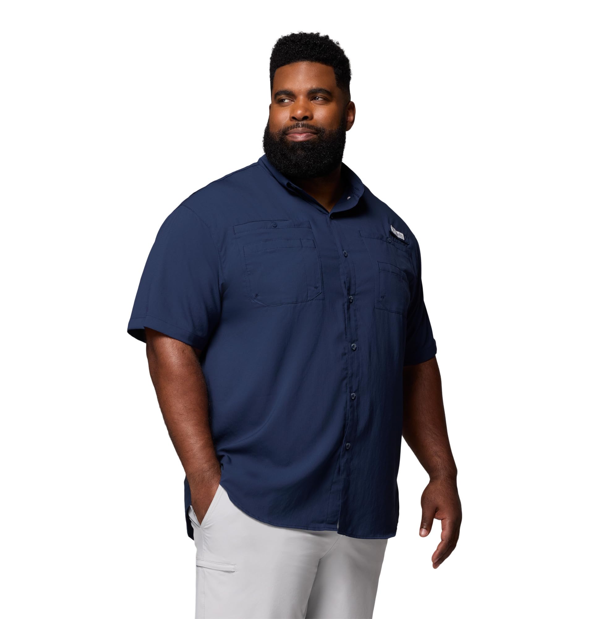 Columbia Tamiami II da uomo a maniche corte (altezza), Uomo, 1287055, Collegiate Navy, 2X/Tall