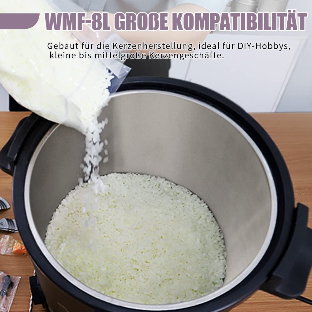 TOAUTO WMF-8L Kerzenherstellung Kit Kommerzieller Elektrischer Wachsschmelzer für Wachs mit Heizkernauslauf und Bodendesign
