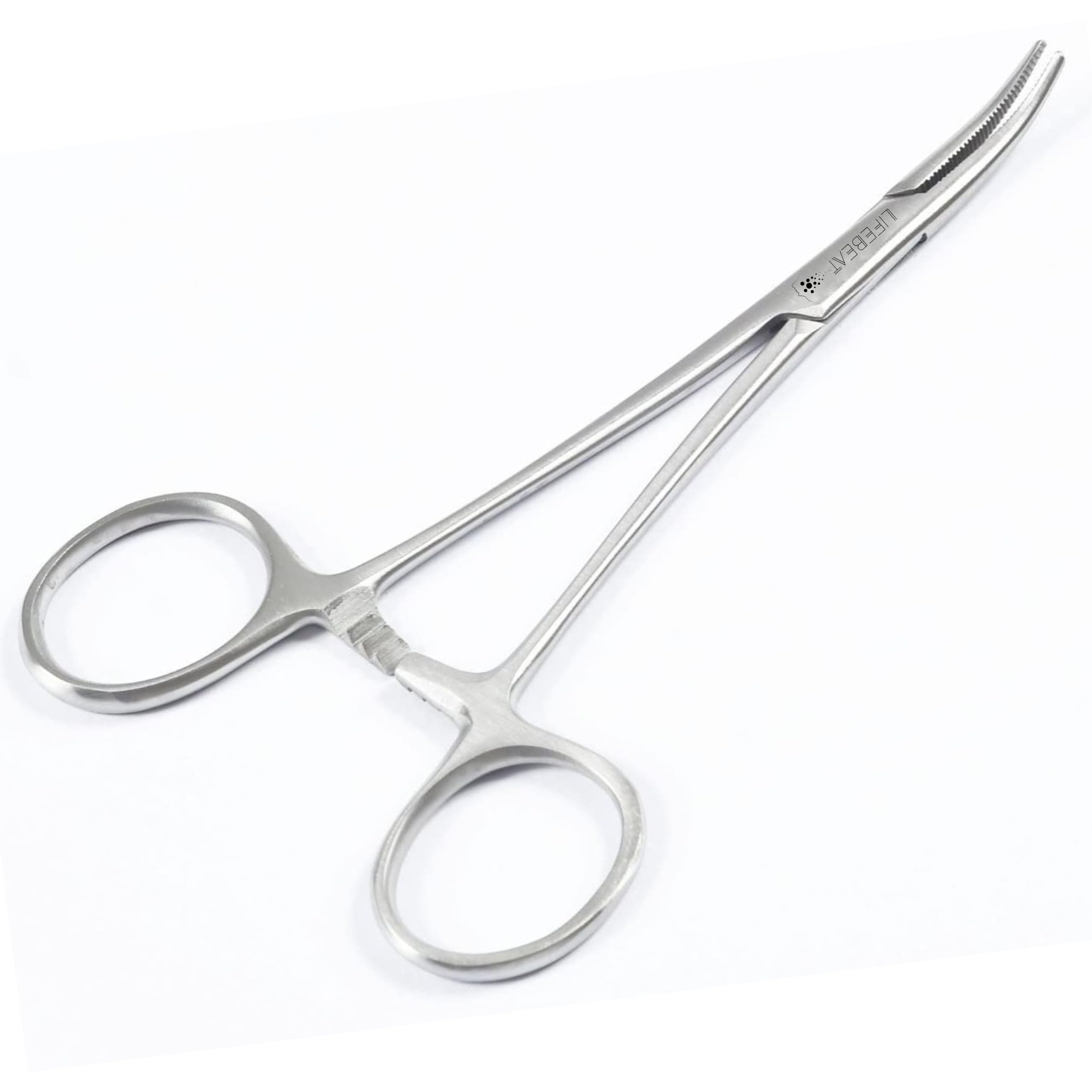 Lifebeat Silver Forcep Hemostat Forceps Fishing Forceps Dog Hemostat Scissors Ear Hairs Tools Locking Pliers Stud Ball Earings Holder Dog Ear Hair Grooming Tweezers (Curved 5 Inches)
