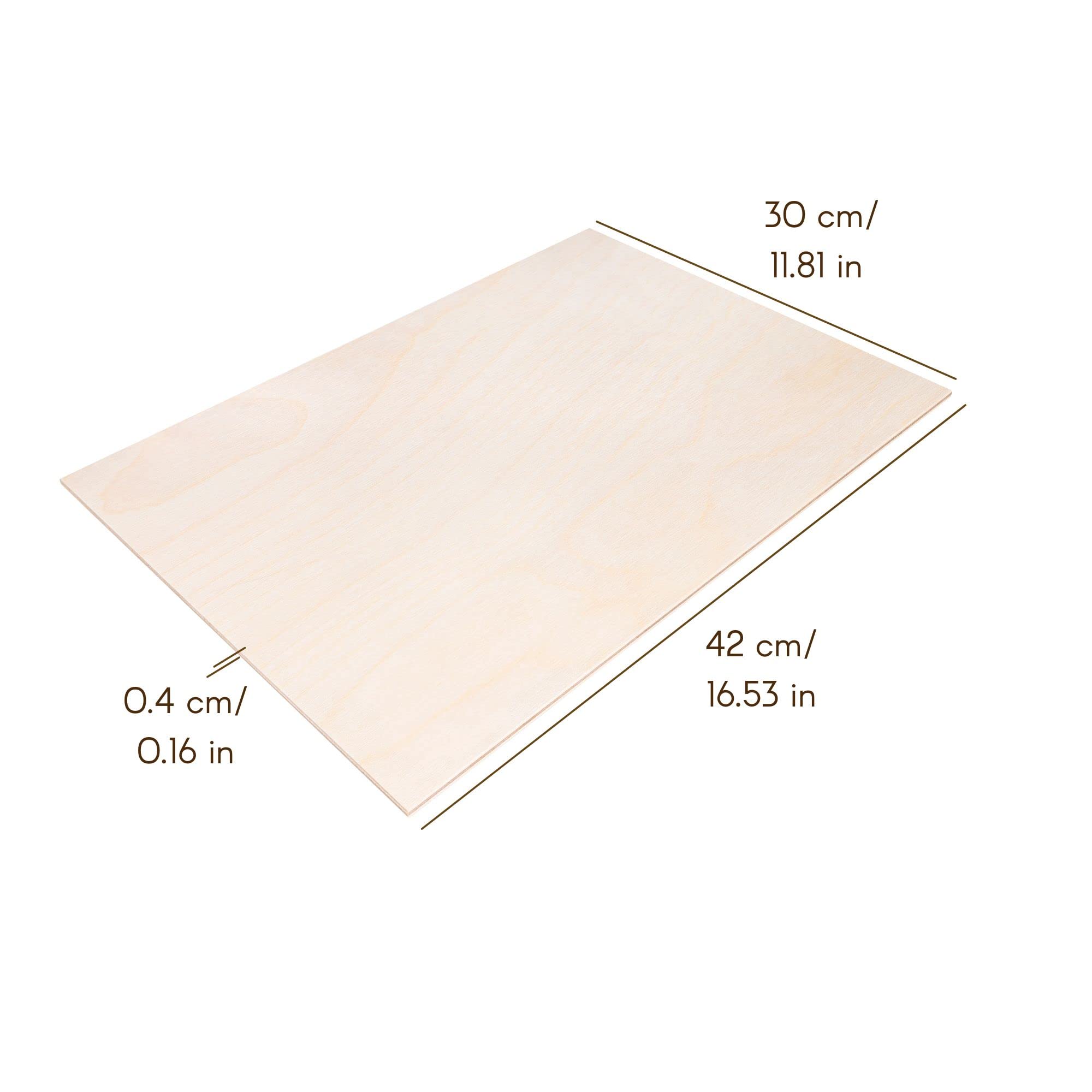 10 x A3 multiplex plaat 4 mm berkenmultiplex, 420 x 300 ( /- 0,5) mm