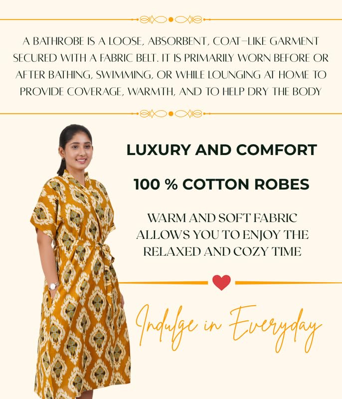 Image of MENMAII Cotton Feeding Robe for Women | Soft Breathable Maternity & Nursing Wear | Front Open Easy Feeding Access | Comfortable Nightwear for New Moms|Calf Length [Size: L,XL,XXL,3XL /FS]