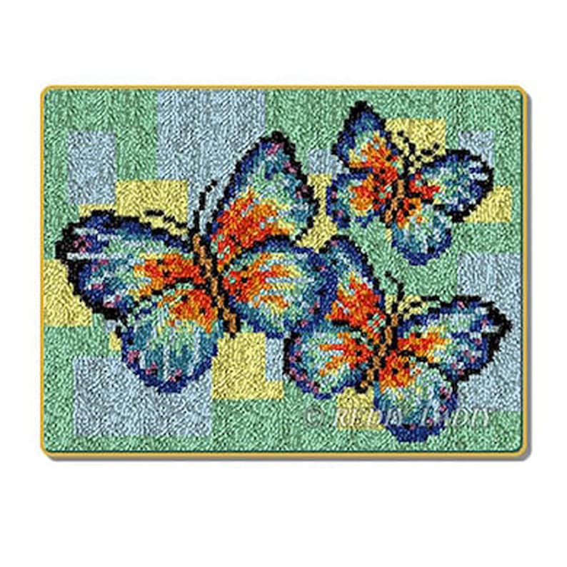 clubevy Latch Hook Kits Rug Carpet Making Cushion DIY Crafting for Home &Party Decor Abstract Painting (D)