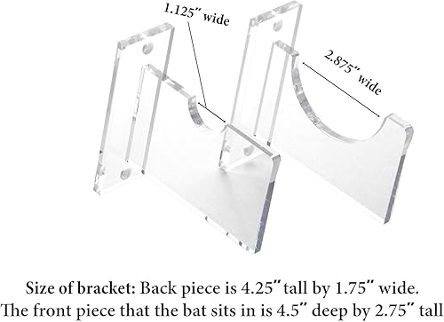 Miniatura 8 de Soportes de pared de acrílico transparente y soportes de exhibición para bates de béisbol