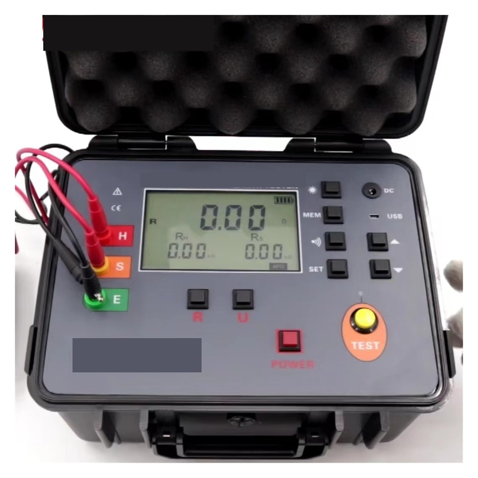 Probador de resistencia aislamiento inteerencias fuertes, rejilla Motor trifásico, Detector impedancia tierra 0.01Ω-3000Ω,Medición de precisión