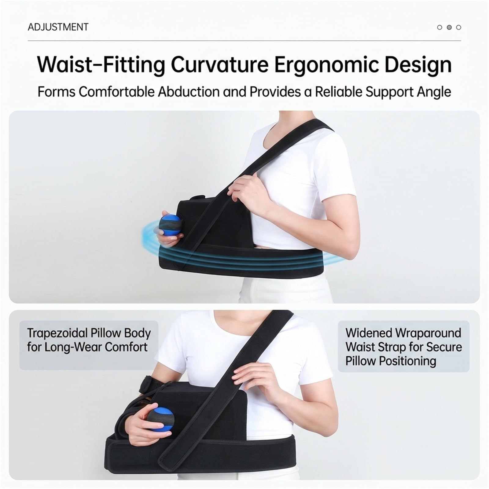 Stabilizator Barku i Ramienia Orteza Odwodząca z Podpórką na Dłoń Regulowana Miękka Pianka Temblak Pooperacyjny Komfortowe Wsparcie Stawu Barkowego i Unieruchomienie Ręki Oddychająca(Lewy)