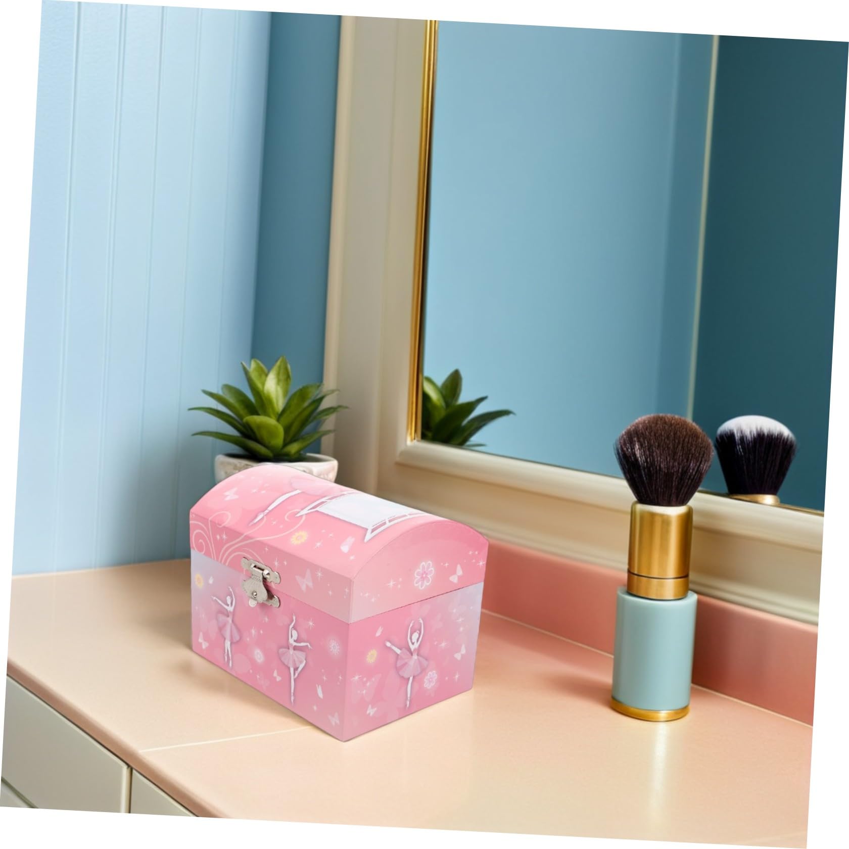 SHINEOFI Joyero Musical para Niñas con Bailarina Giratoria Caja de Música de Ballet con Espejo Almacenamiento Organizado de Joyas Diseño Rosa para Cumpleaños y Obsequio Infantil