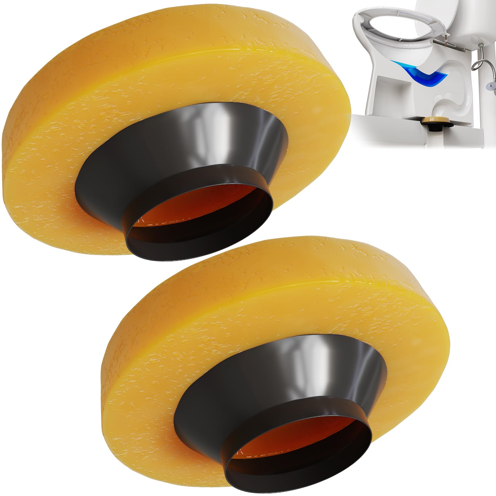 NEEXAN Toilet Wax Ring Kit Universal Seal Fits 3 and 4 Inch Drains 2-Pack