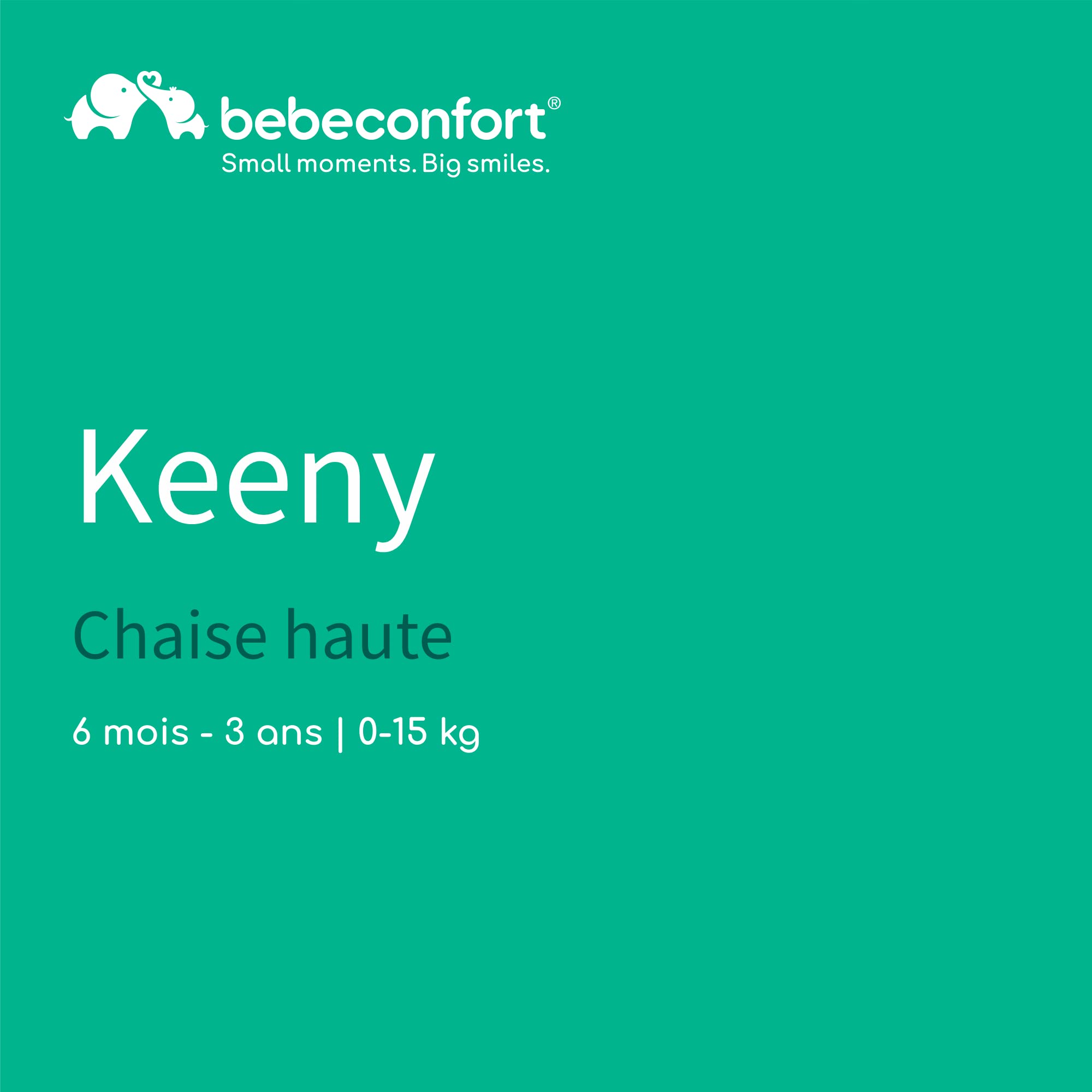 Bebeconfort Keeny, Chaise Haute bébé, Chaise haute compacte et pliable, de 6 mois à 3 ans, jusqu'à 15 kg, Warm grey