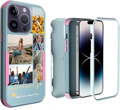 Vista 44 de Funda personalizada para iPhone 14 Pro Max, funda personalizada a prueba de golpes, con fotos personalizadas, nombre del texto, imagen, resistente a