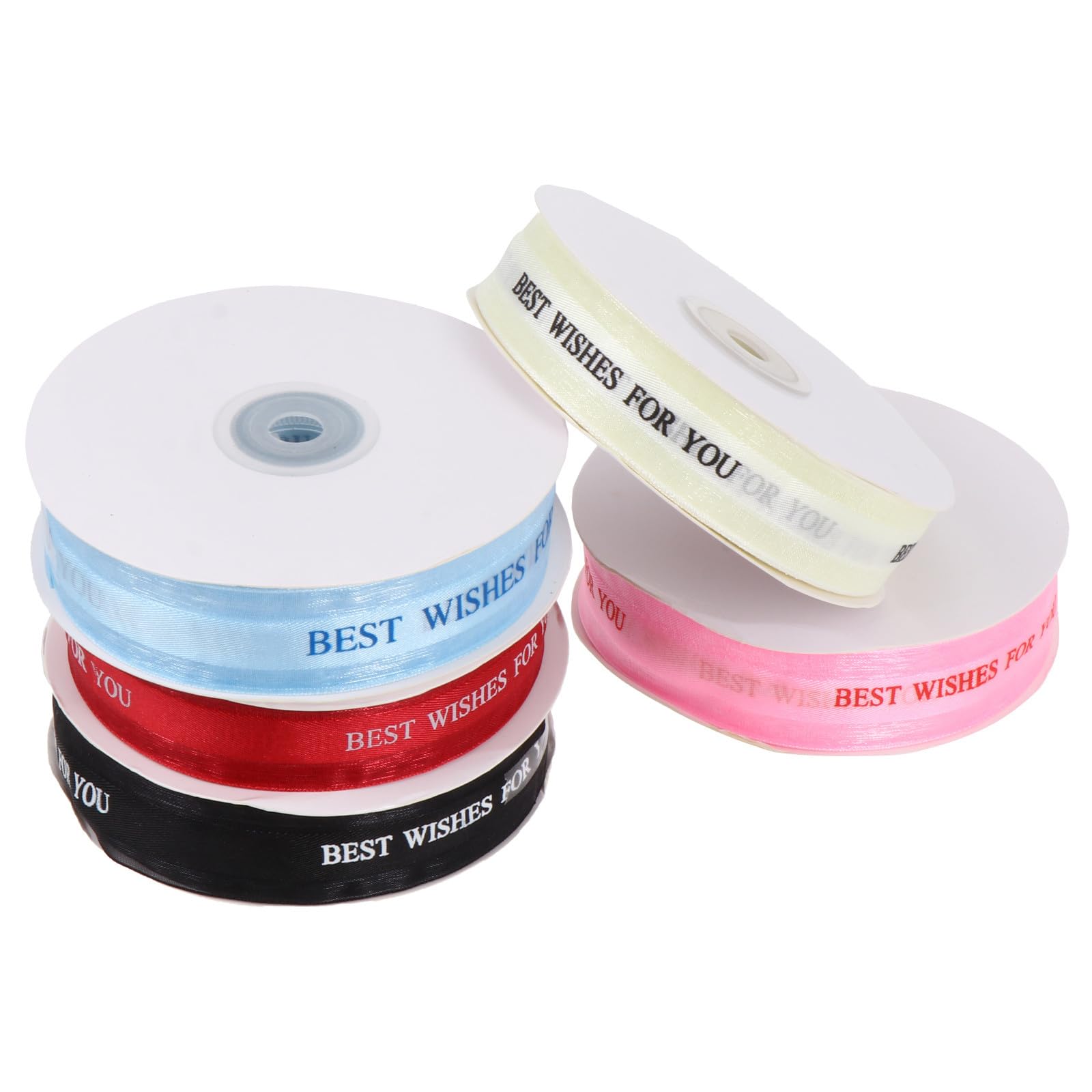 NUOBESTY 5rotoli Nastro in Raso Decorativo Nastro per Confezioni Regalo Regalo per Pacchi Creativo per Feste