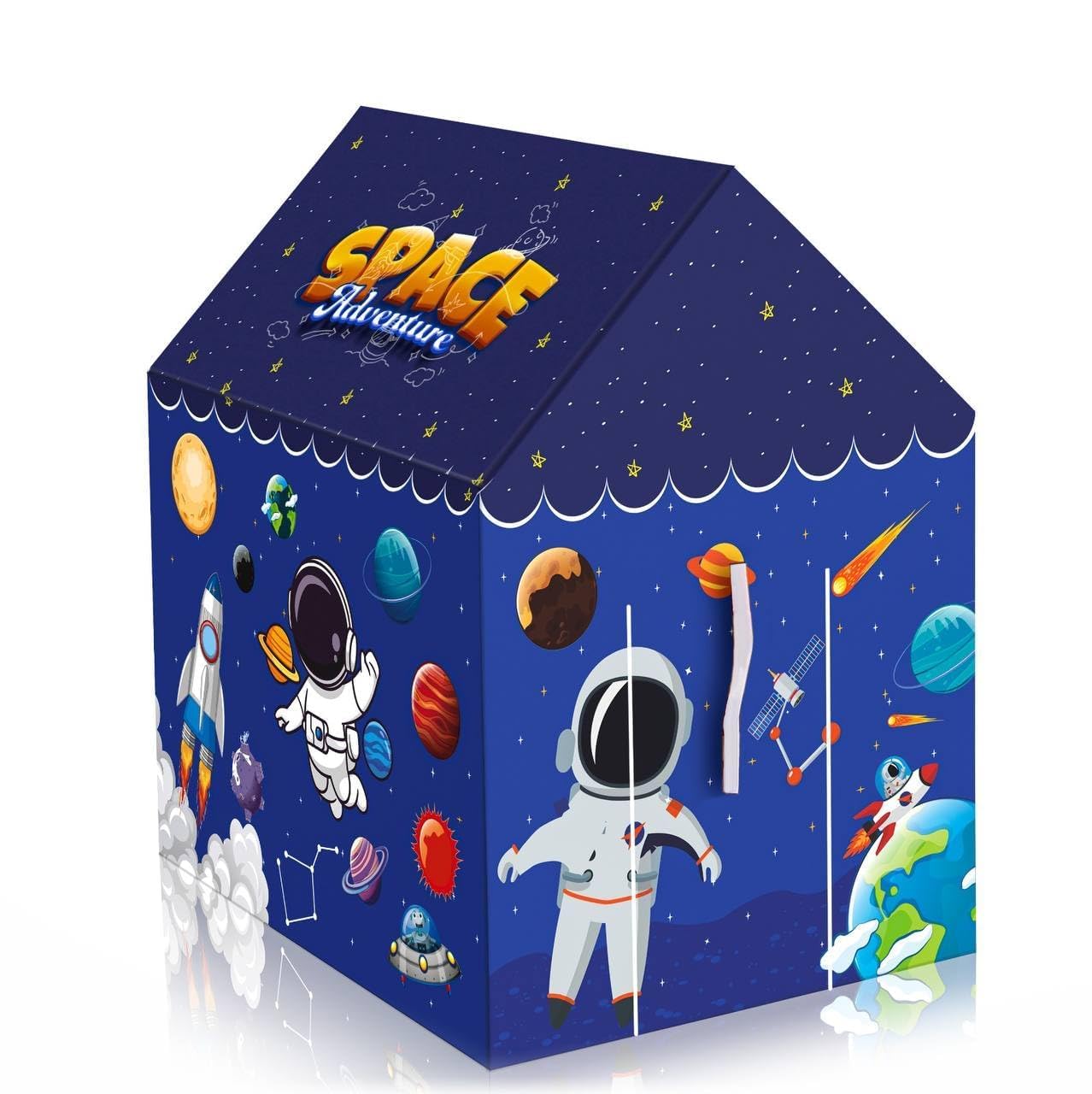 ZIPRON Play Tent House for Kids 2 to 8 Years Boys Girls Foldable Lightweight Indoor Outdoor Children Toy Tent Colorful Kids Playhouse for Home Birthday Gift (Space Theme Play Tent House) 2