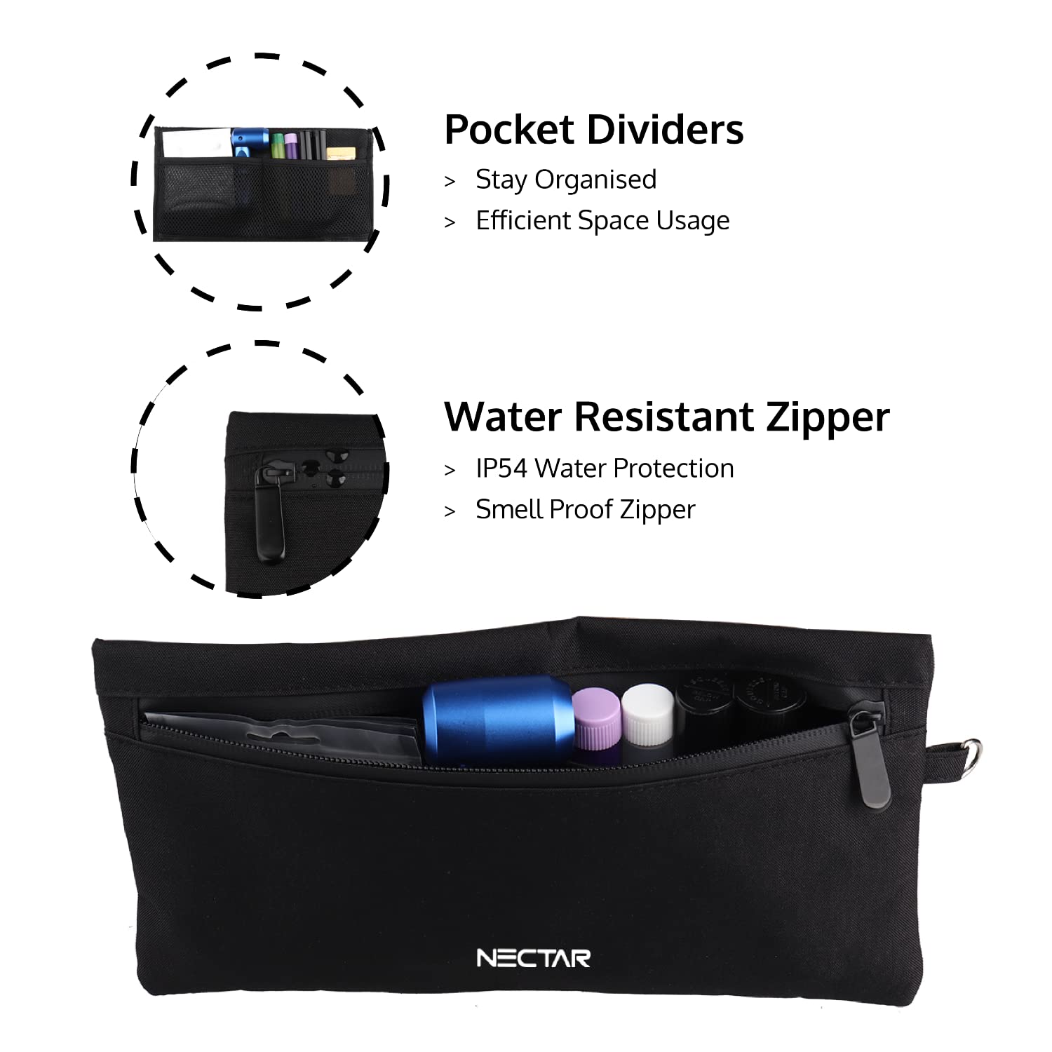 Nectar Bolsa a prueba de olores | Bolsa para vapear y rodar – Forro de carbón activado por olor – para almacenamiento y viajes