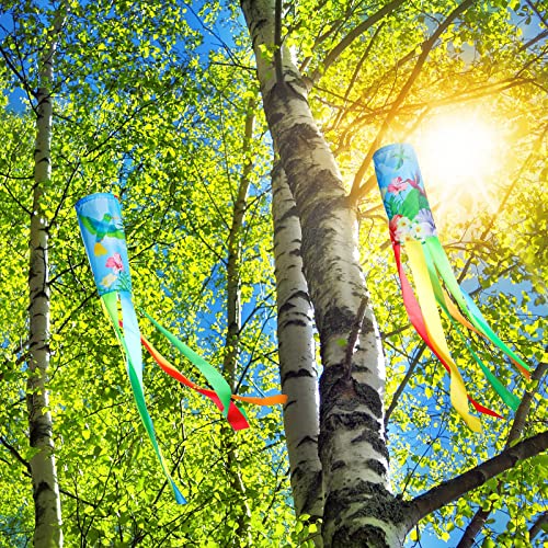 Flutesan 2 Pieces Hummingbird Windsock 40 Inch Twin Hummingbird Windsock For Hanging Outdoor Reliable Yard Decoration #TOP1