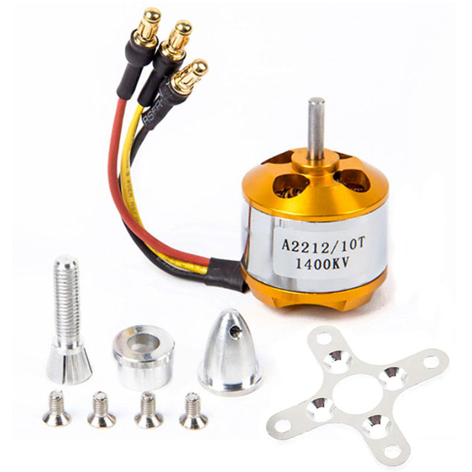 Hobbymall A2212 1400KV Brushless Motor 10T High Power Brushless Outrunner Motor for RC Aircraft/Multicopter 4/6 Axle Quadcopter(1PC)