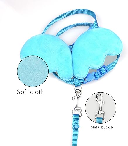 Miniatura 4 de Toysructin Lindo arnés de alas de ángel para perro, suave juego de correa para cachorros, seguro y ajustable para gatos al aire libre, caminando por