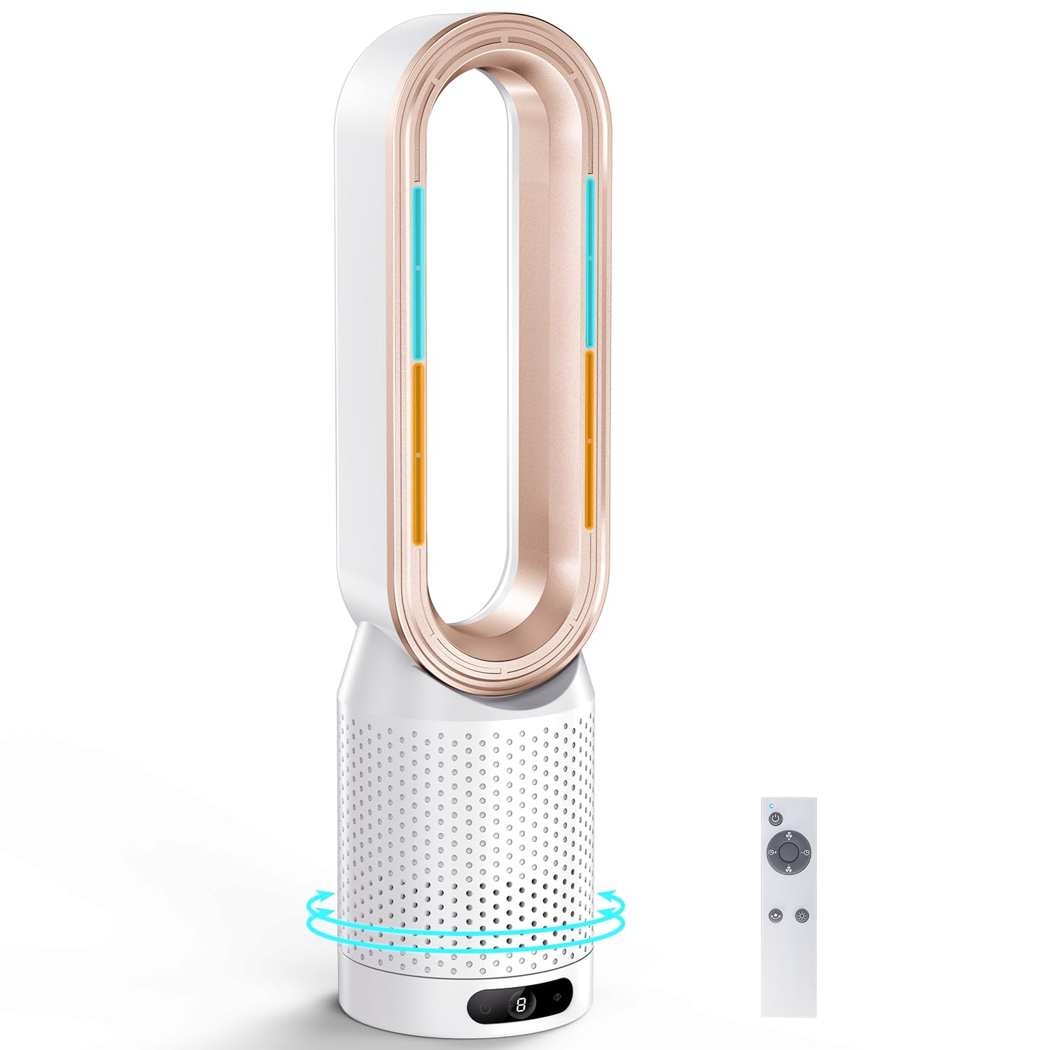 【新登場・冷暖兼用羽なし扇風機】SAMONIC タワーファン ヒーター 3段階暖…