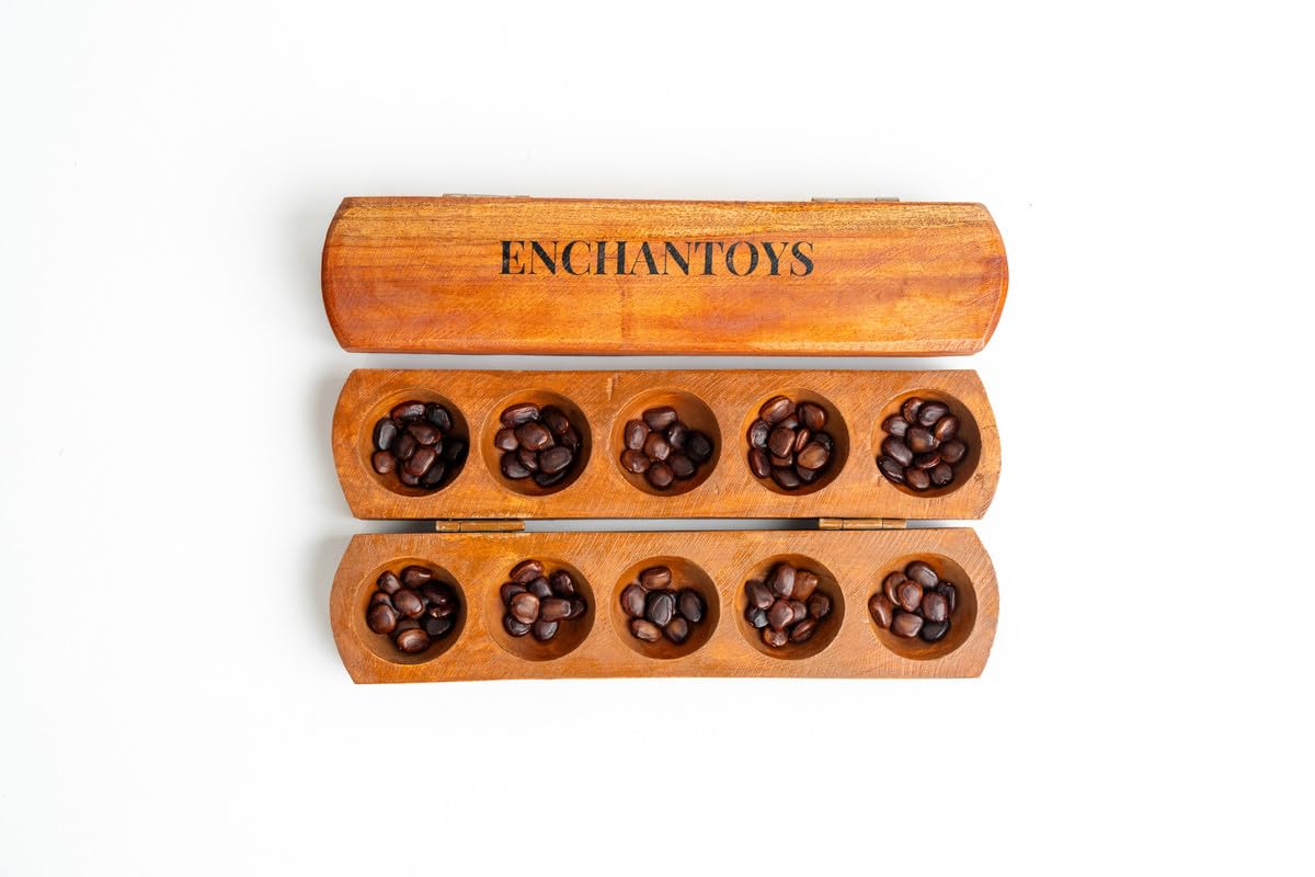 Enchantoys Vamanaguntalu 5-Pit Traditional Indian Board Game | Classic Wooden Mancala Game for All Ages | Handcrafted Indoor Family |Alugulimane|Pallanguzhi|Gurpale|Gotugunimane|Channemane (B0DFTQD41X) Amazon Price History, Amazon Price Tracker