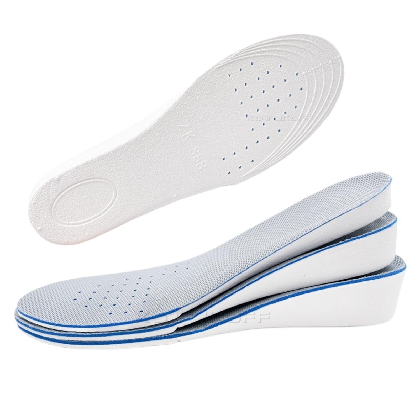 Plantillas Altura Hombre Plantillas Invisibles For Aumentar La Altura, Transpirables, Ligeras Y Con Elevación Del Talón, Almohadillas For Zapatos(Add 1.5cm,L EU 41-45)