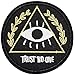 U-Sky Sew or Iron on Embroidered Patches | All-Seeing Eye with Triangle Olive Branches Trust NO ONE Design | Mysterious Symbolism | Streetwear Enthusiasts | Jackets Backpacks | 2.9 Inch 3PCs Pack
