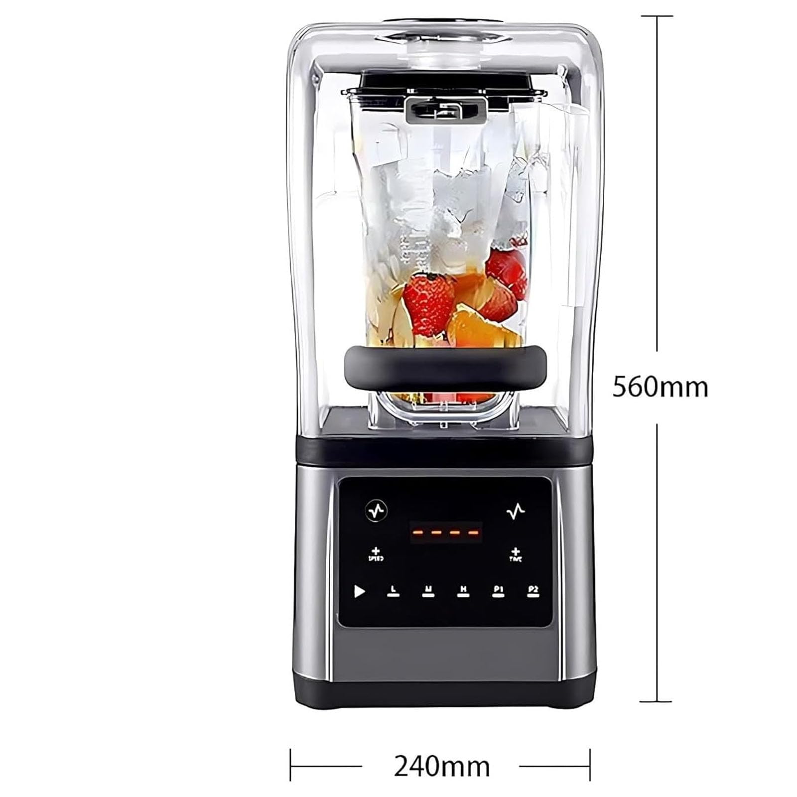 Ice Slush Machine - Mini licuadora silenciosa para batidos, cócteles y té helado, potencia máxima de 1800 W con caja de sonido