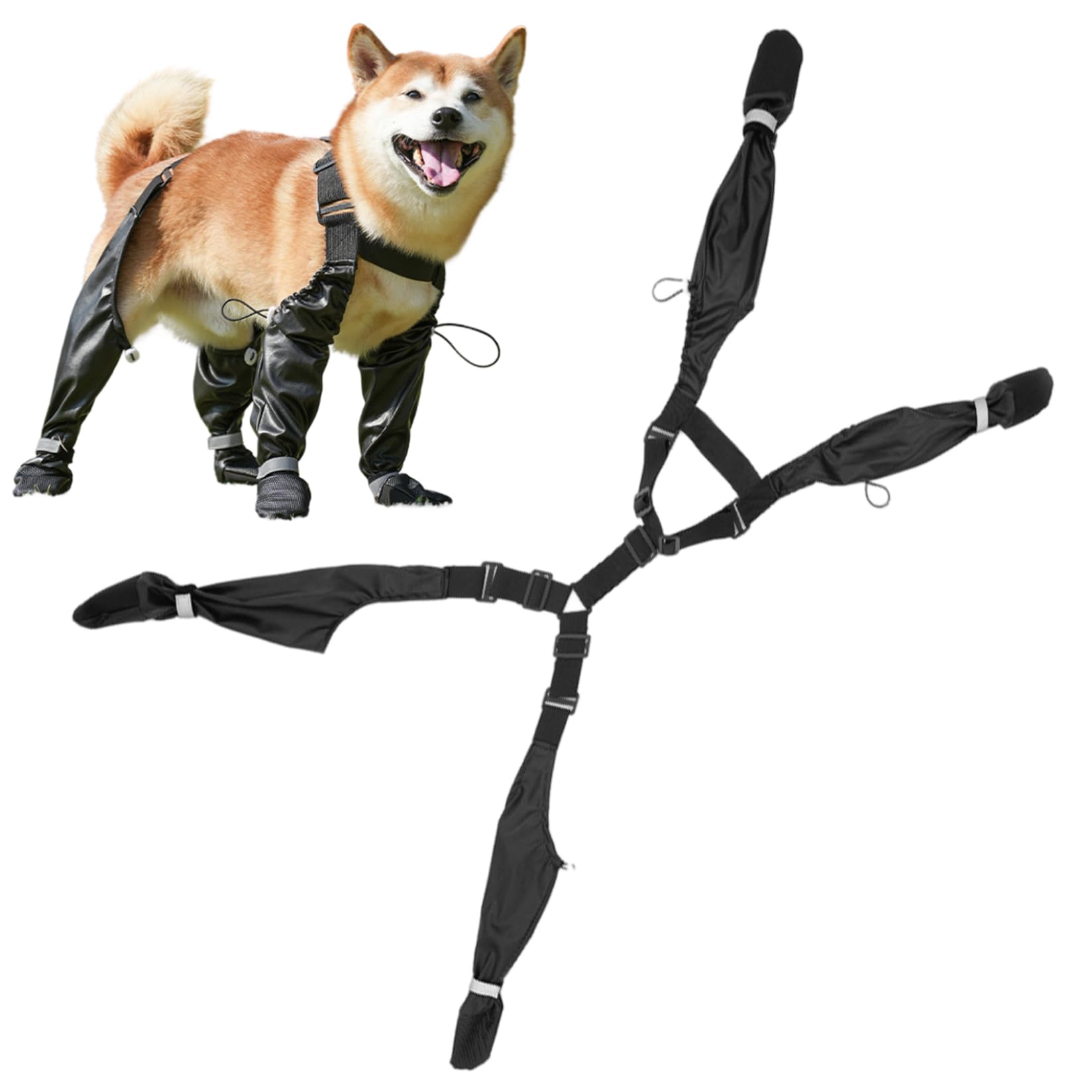 Bottes pour chien anti-perte à bretelles pour éliminer la saleté des pattes XL