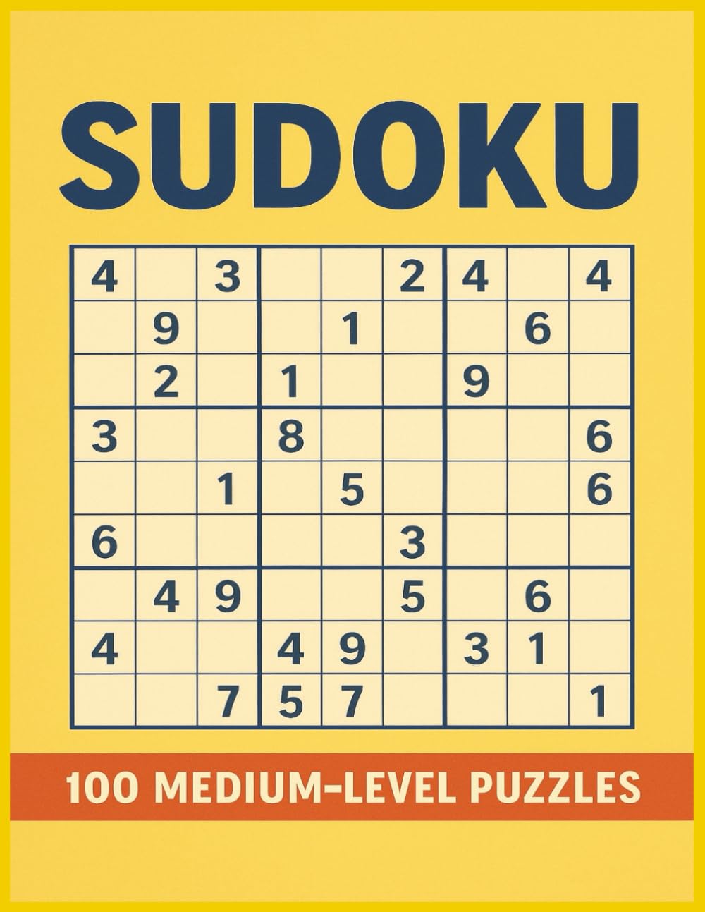 SUDOKU: Brain-Boosting Sudoku Book for Adults — 100 Medium Puzzles for Focus and Fun