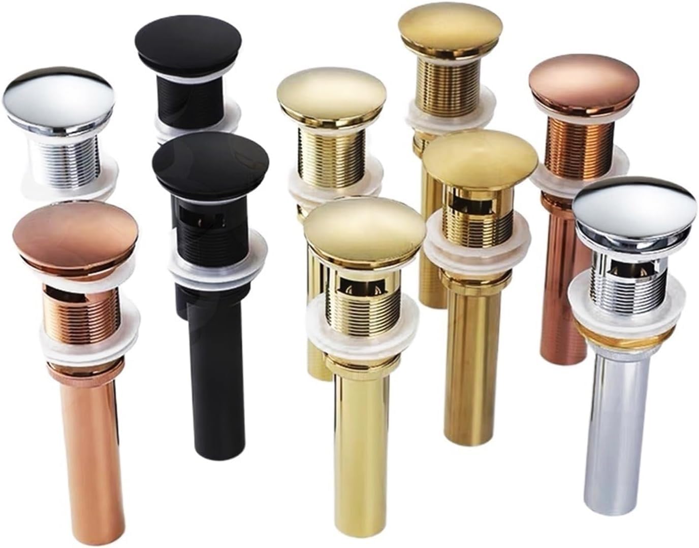 sustitución de tapones de fregadero pop up, Válvula de drenaje emergente for lavabo de baño, nuevo tapón de drenaje, accesorio de baño, juego de latón, filtro de rebote for lavabo de cromo negro(Brush