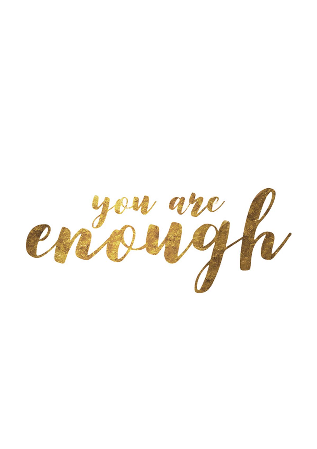 Stukk White You Are Enough Motivational Inspirational Quote Poster Print Wall Art - A4 (210 X 297Mm)