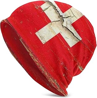 Berretto invernale con bandiera Svizzera unisex lavorato a maglia cappello teschio per uomini e donne