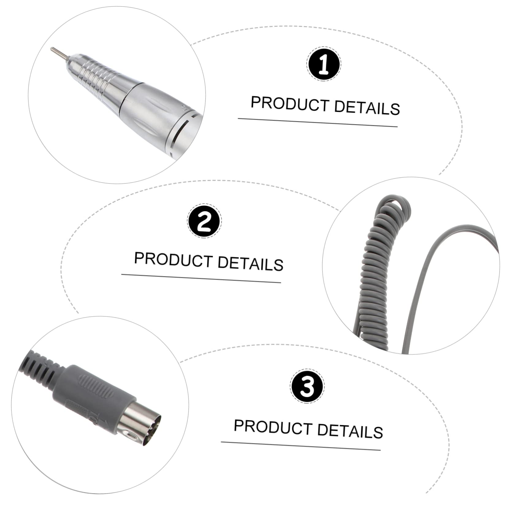 Manico per Trapano per Unghie Elettrico 202, Penna Manipolo Leggero e Silenzioso per Manicure e Pedicure Professionale, Accessorio Resistente per Modellare e Limare Unghie
