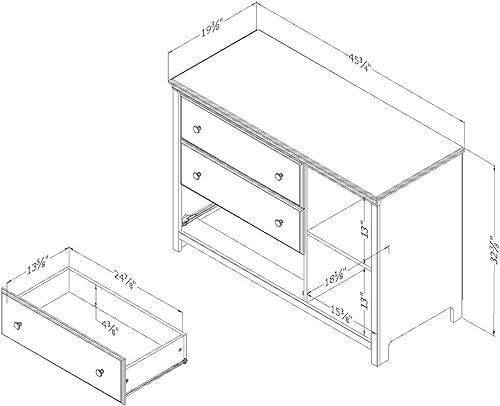 Miniatura 3 de South Shore Cómoda de algodón de azúcar de 3 cajones con cestas, arándano