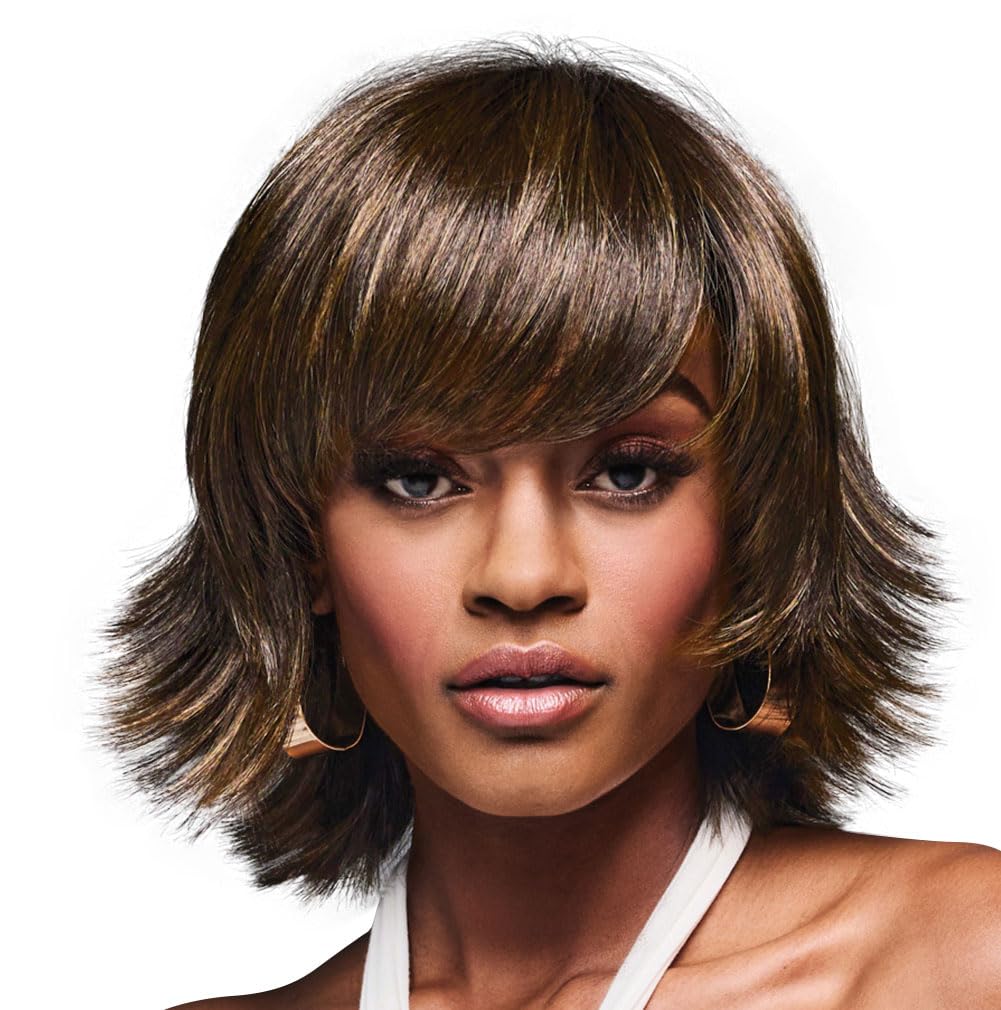 Kim Kimble Chloe Mid-Length Textured Shag Wig by Hairuwear, Average Cap, MC11SS Butter Pecan