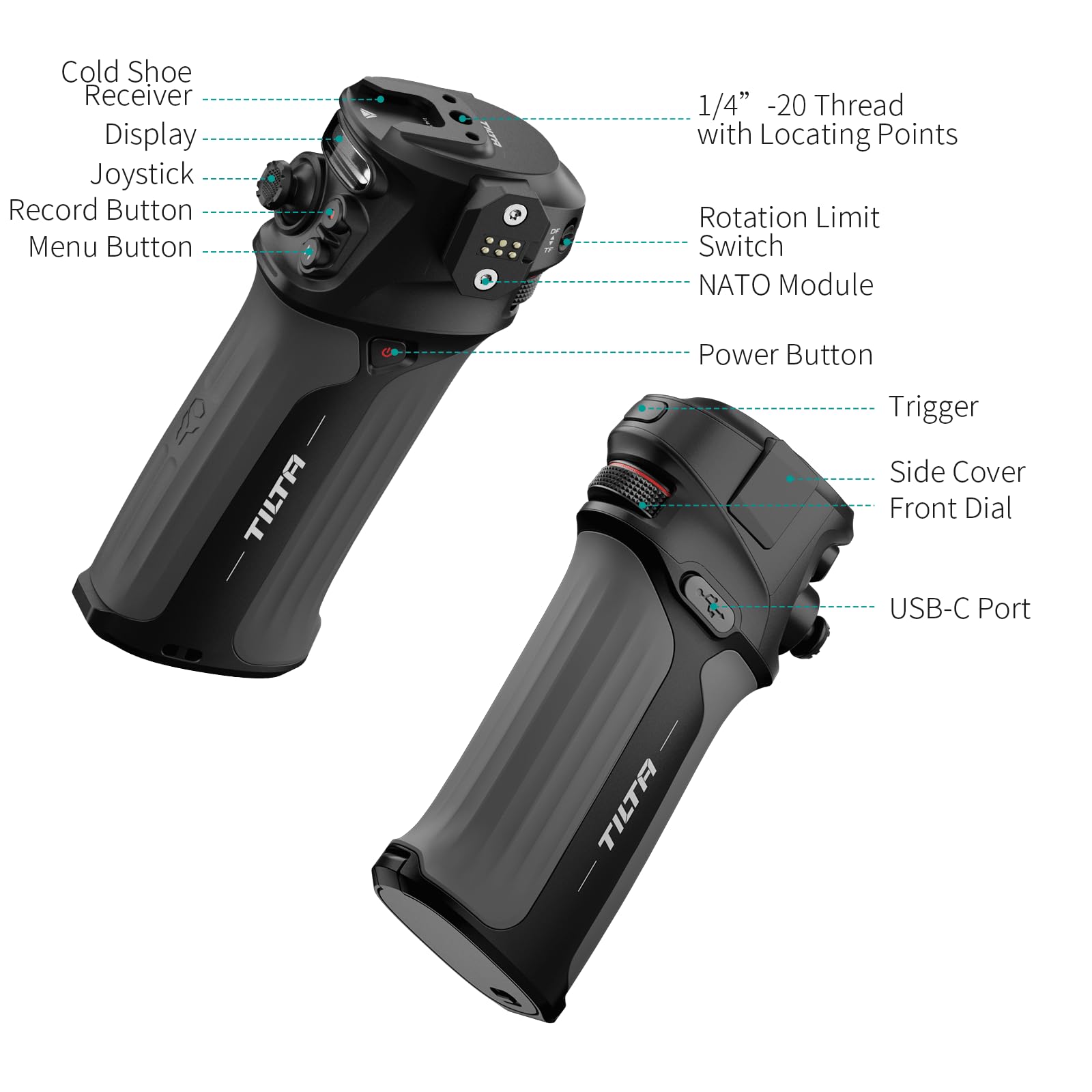 Tilta Nucleus Nano II Sistema di controllo wireless dell'obiettivo Kit II con controller a volantino Nucleus NII, impugnatura di controllo e kit motore WLC-T05-K2