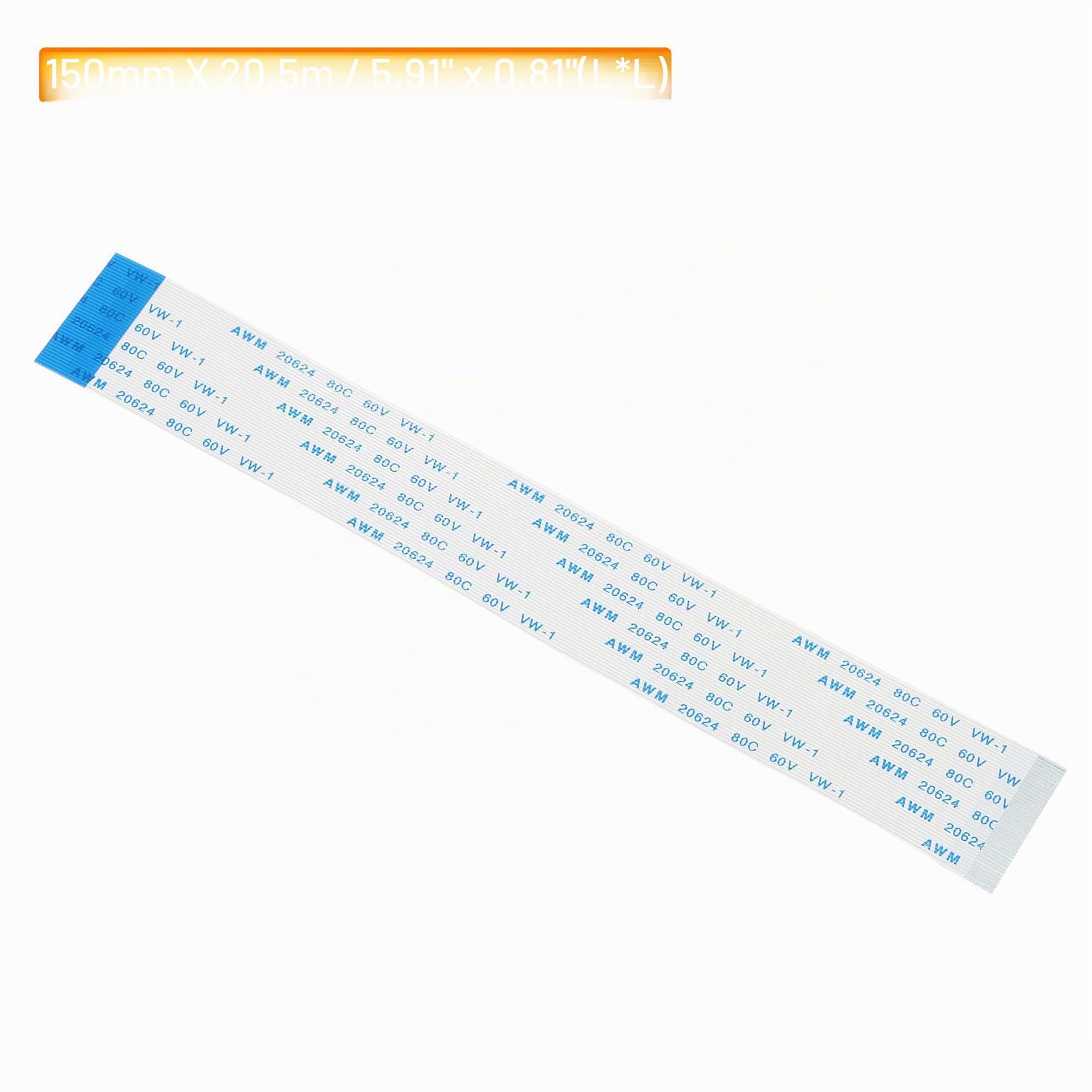 sourcing map FFC FPC 40 Pin 0.5mm Pas PCB Extension Connecteur Carte avec 5 Paquet 0,5mm Pas 150mm Câbles Flexibles Plats Trousse (Type B)