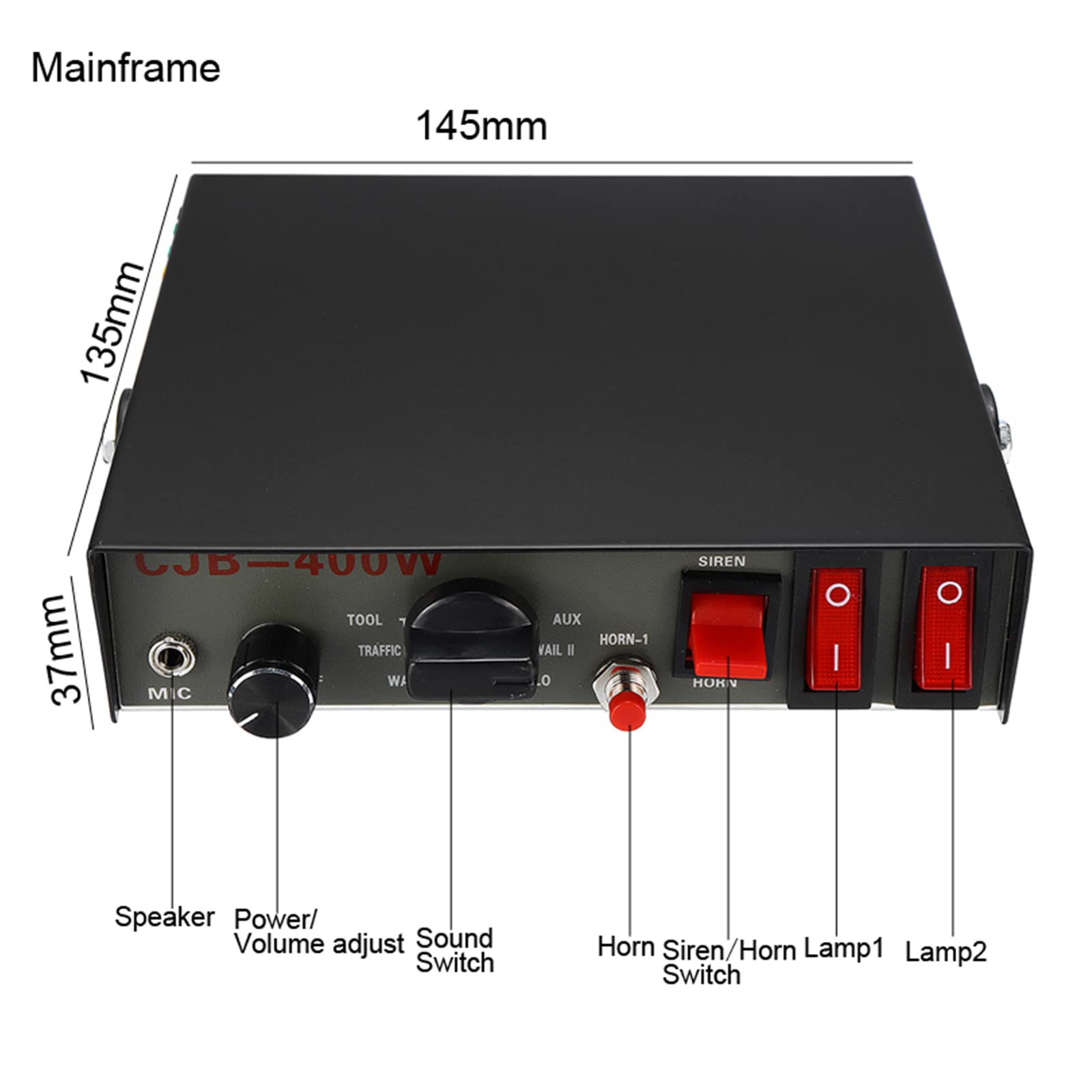 400W 12V/24V 9 dźwięk głośny alarm samochodowy w nagłych wypadkach Alarm policyjny syrena strażacka Air Bugle głośnik PA syrena trąbka pneumatyczna megafon klakson 150DB