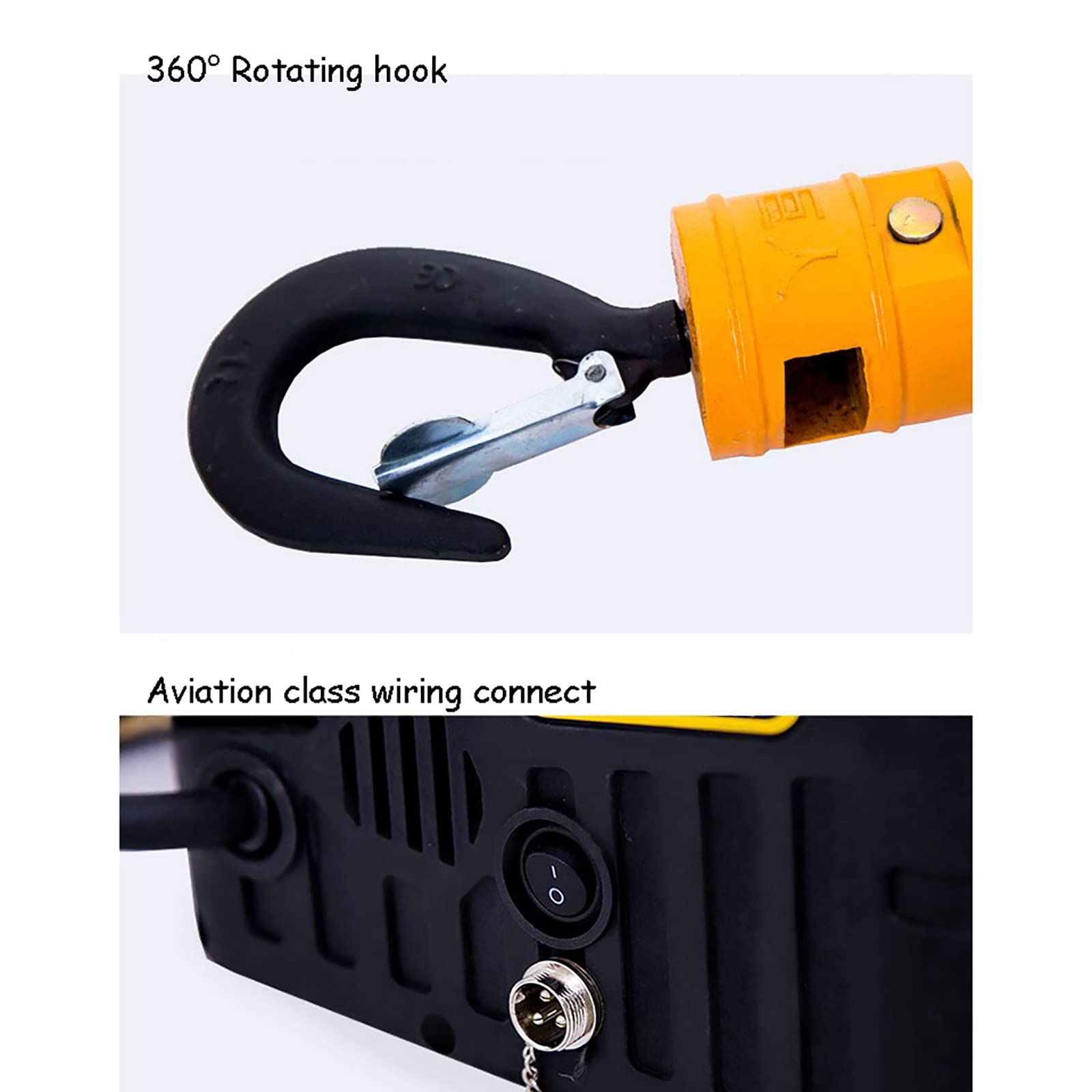 Paranco elettrico 500 kg con manuale/filo/telecomando, corda in acciaio anti-rotazione per sollevamento stabile interno, perfetto per uso domestico e progetti fai da te