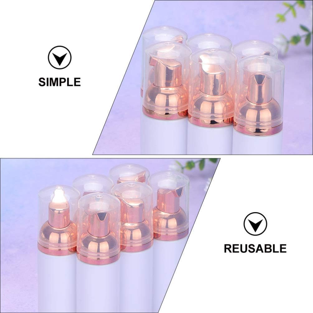 12Pcs Foam Bottle with Pump Empty Travel Foaming Portable Facial Foaming Bottles for Shampoo Body Wash 30ml Rose Gold
