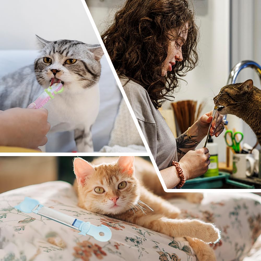 4 Pièces Mangeoires à Bande pour Chat, Cuillère à Nourriture pour Chat en Forme de Poisson Cuillère À Nourriture pour Animaux De Compagnie pour Nourriture Humide, Friandises à Lécher