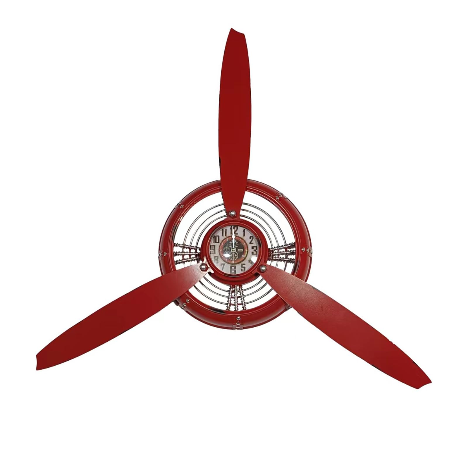 sodeber Easy Install Neat Vintage Aircraft Propeller Wall Clock Iron Sculpture Deck Historic Inch Quiet Deck Industrial Present Traditional Clock