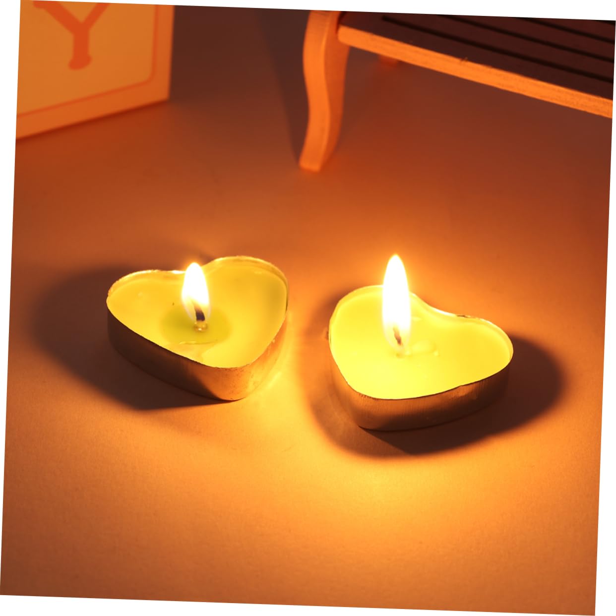 100 Pezzi Candele a Forma di Cuore Verdi senza Fumo senza Odore in Paraffina per Decorazione Romantica Matrimonio e Festa
