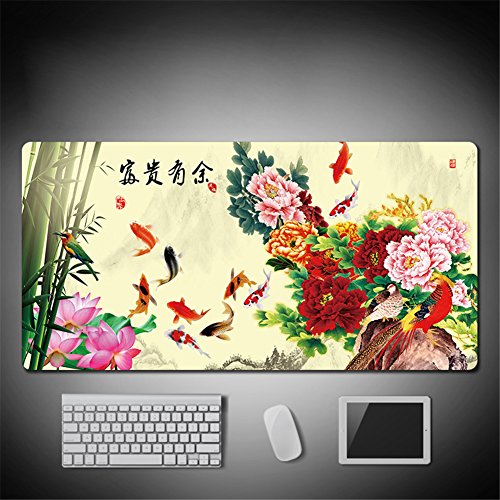 LL-COEUR XXL Paisaje Alfombrilla de Ratón Computer Mouse Pad Escritorio Desk Mat (1200 x 600 x 3 mm, Pescado)