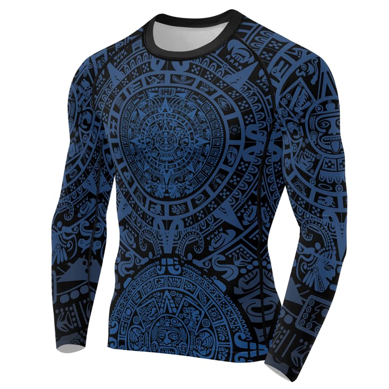 Aztec Ranked MMA Rash Guard Mens Long Sleeve Baselayer Skin Performance Shirt for BJJ Jiu Jitsu Training2