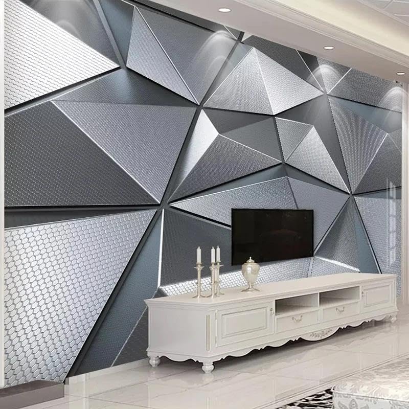 Papier peint mural en tissu de soie haut de gamme gris diamant