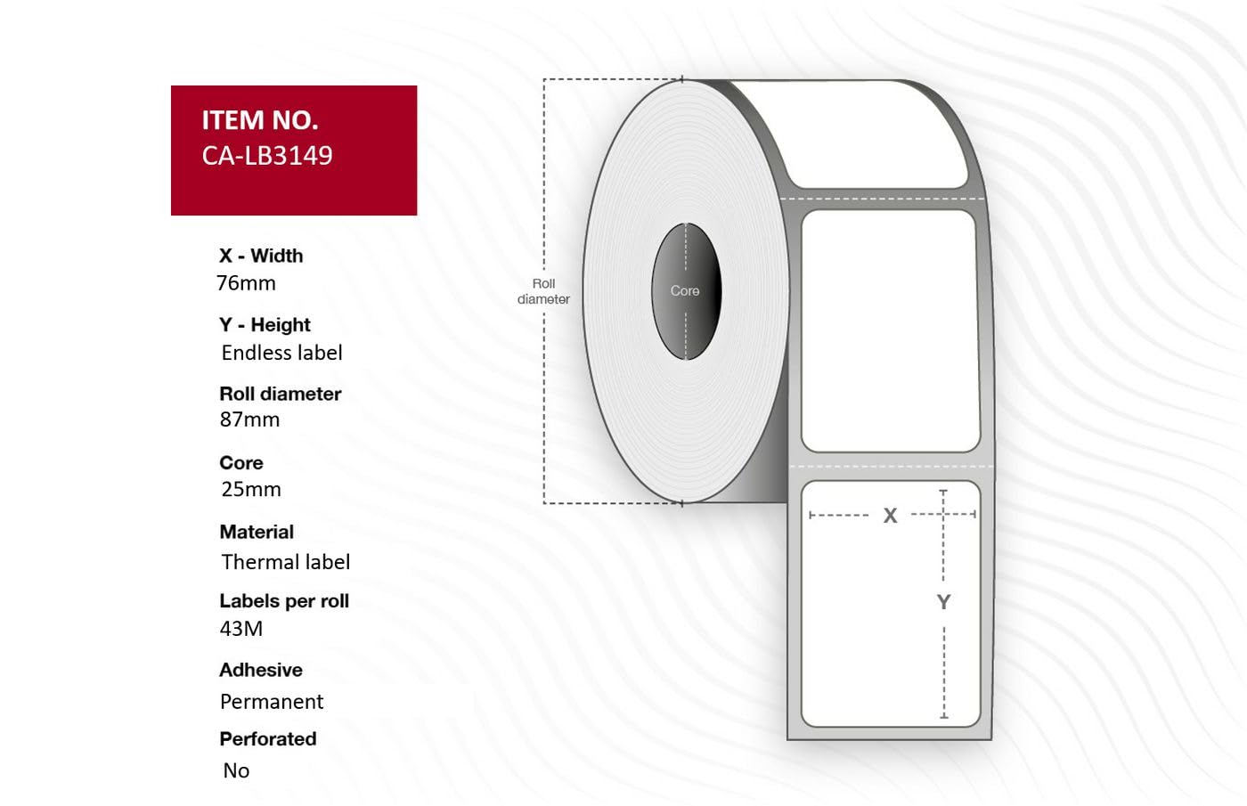 Capture Label 80mm x contentious, 43M Brand