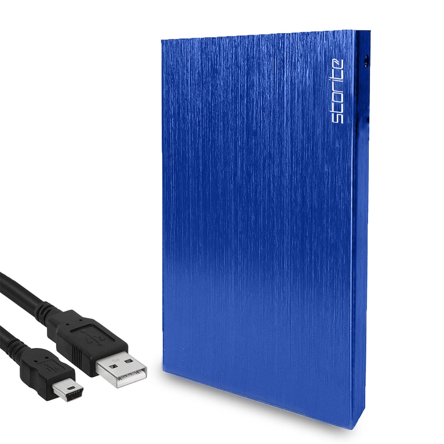 Storite Portable External Hard drive HDD, 2.5 Inch 2.0 USB Slim Hard disk for Storage/Back up for Computer, Laptop, PC, MAC, CHROMEBOOK (500GB, BLUE)