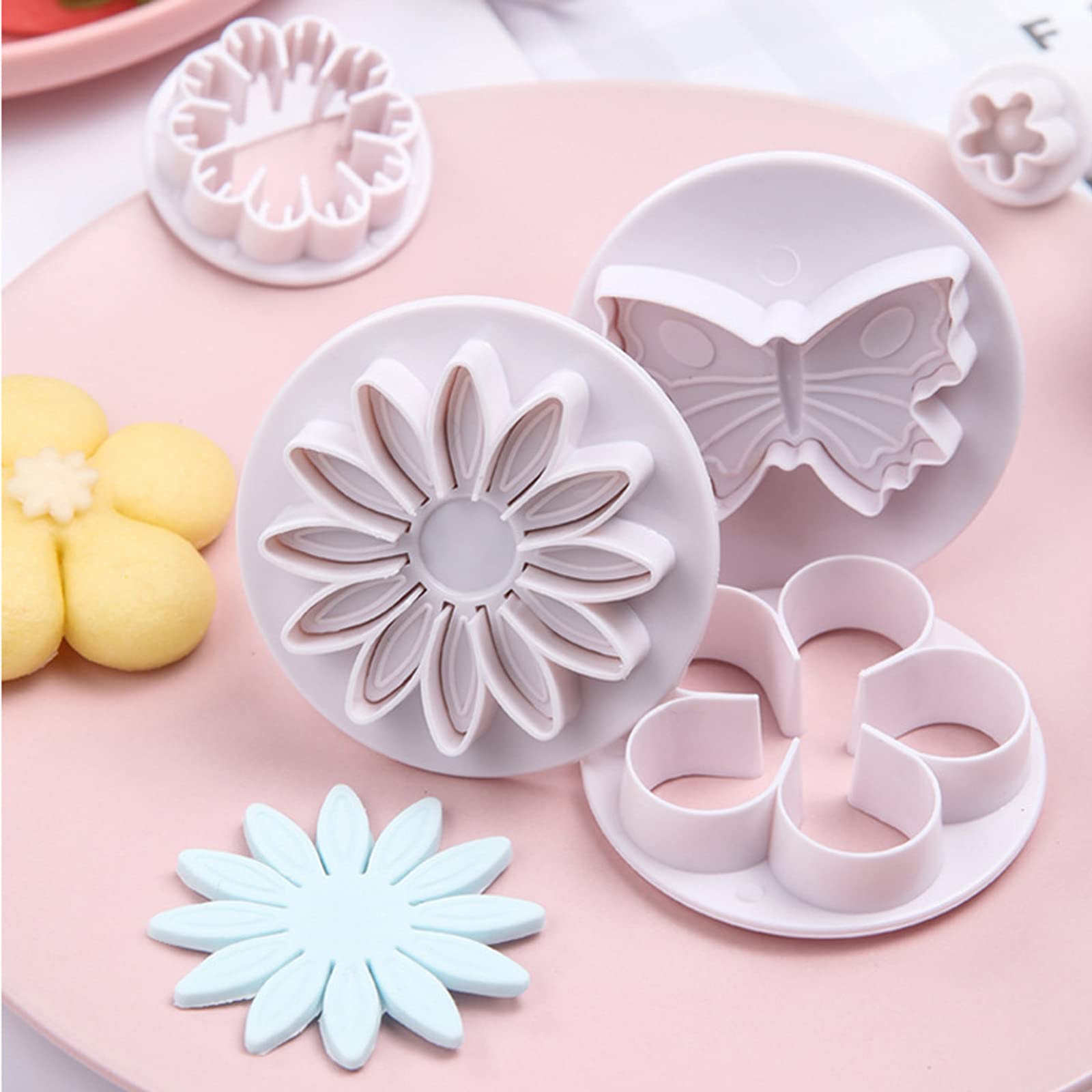 Lot De 8 Emporte-Pièces En Forme D'Animal Avec Piston Pour Biscuits, Fondant, Pâtisserie[B1213