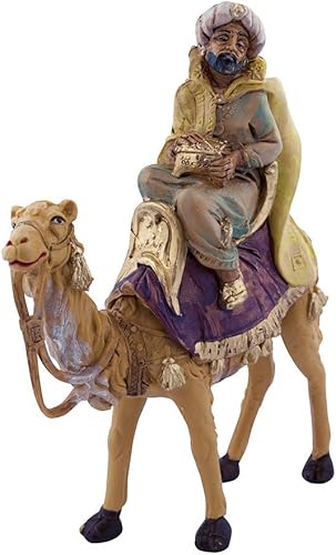 Miniatura 6 de VILLAGE GIFT IMPORTERS Colección de Natividad de Navidad de 5" Three Wise Men Bundle Three Kings with Camels Pintado a mano y fabricado en Italia