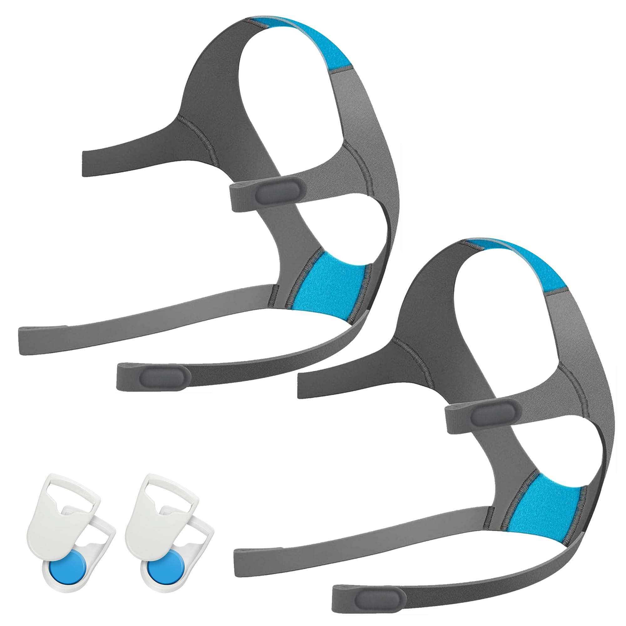 Headgear for AirFit F20 /AirTouch F20, 2 Pack Replacement Headgear with 2 Pair Magnetic Clips